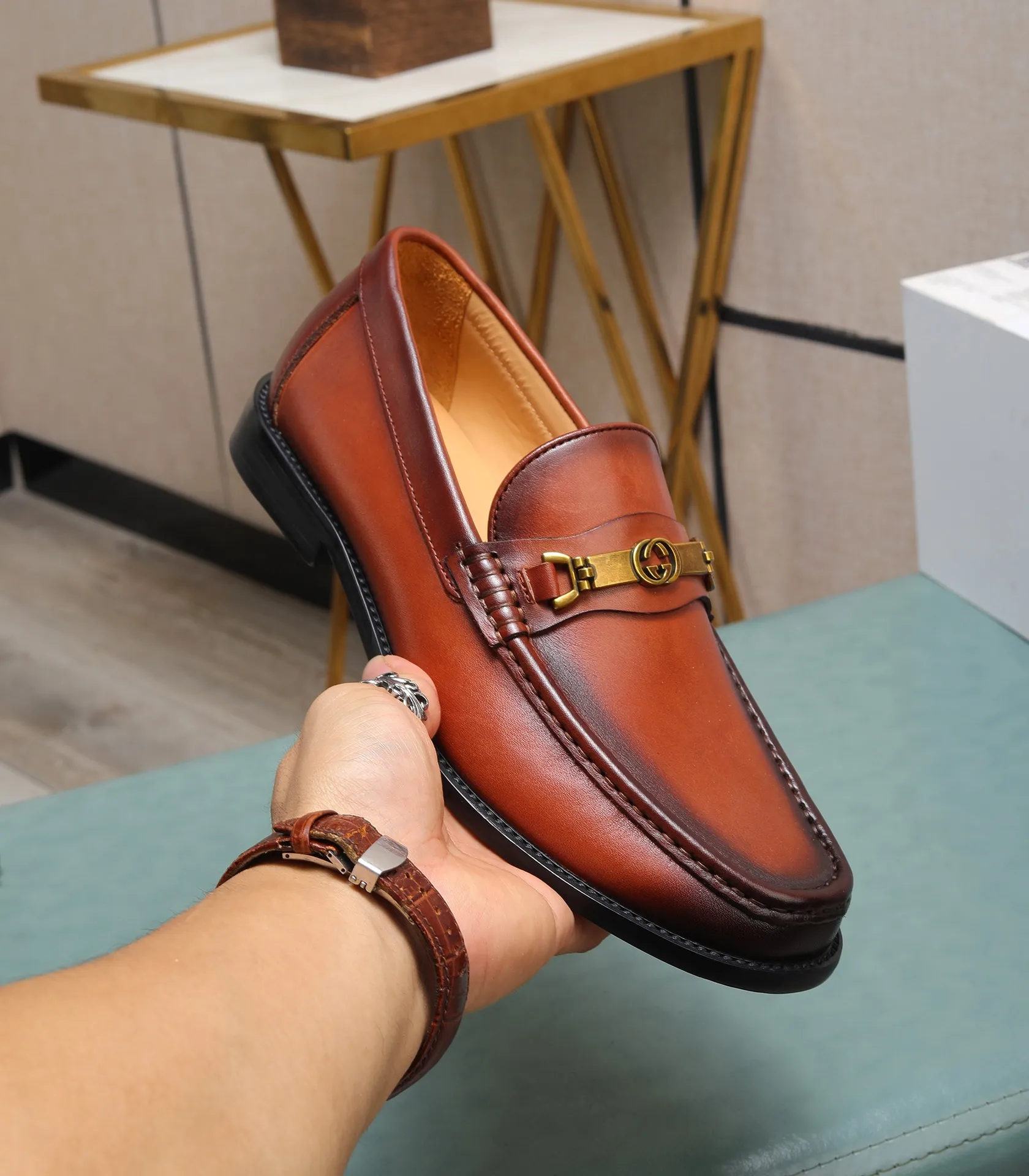 Men's shoes 💰580 📛📛Original (water-dyed cow lining) Gucci GUCCI official website formal shoes 🌀 Italian 🇮🇹 imported cowhide ➕ top imported water-dyed cowhide lining 💋 fine handmade original bottom, the real thing looks better when photographed in person Standard size 38-44